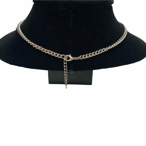 Vintage Silver Mod Mirrored Spiky Necklace